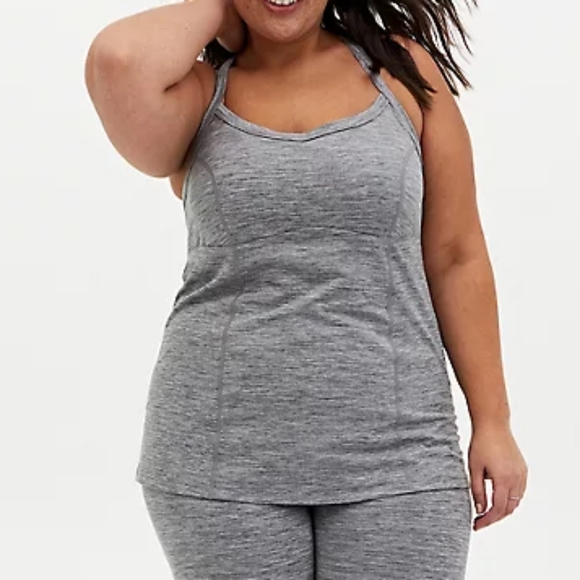 TORRID - GREY SPACE-DYE WICKING ACTIVE CAMI - Picture 2 of 7
